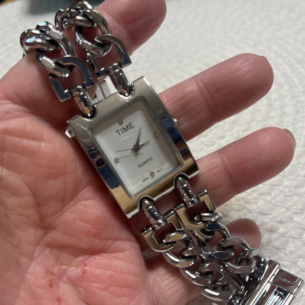 Unisex TIME Silver Chain Bracelet Watch (NEW)
